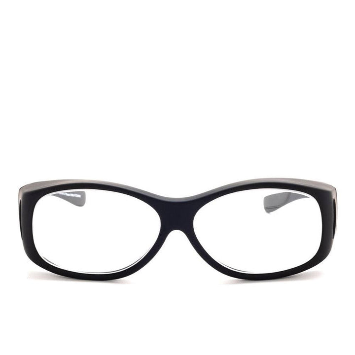Model 33 fitover lead glasses in black front view - safeloox