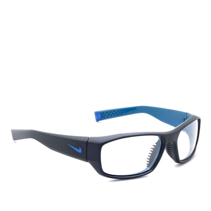 Nike Brazen lead glasses in matte black blue side view - safeloox