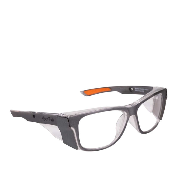 Sparkie lead glasses in grey orange side view - safeloox