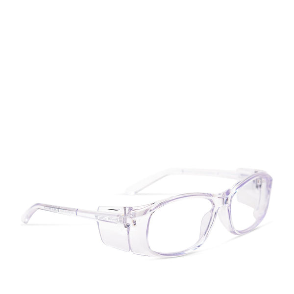 Express Splash Safety Glasses side view in clear - safeloox