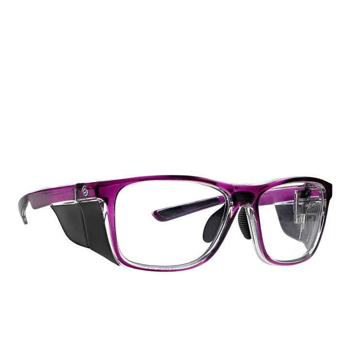 Hipster lead glasses purple side view from safeloox