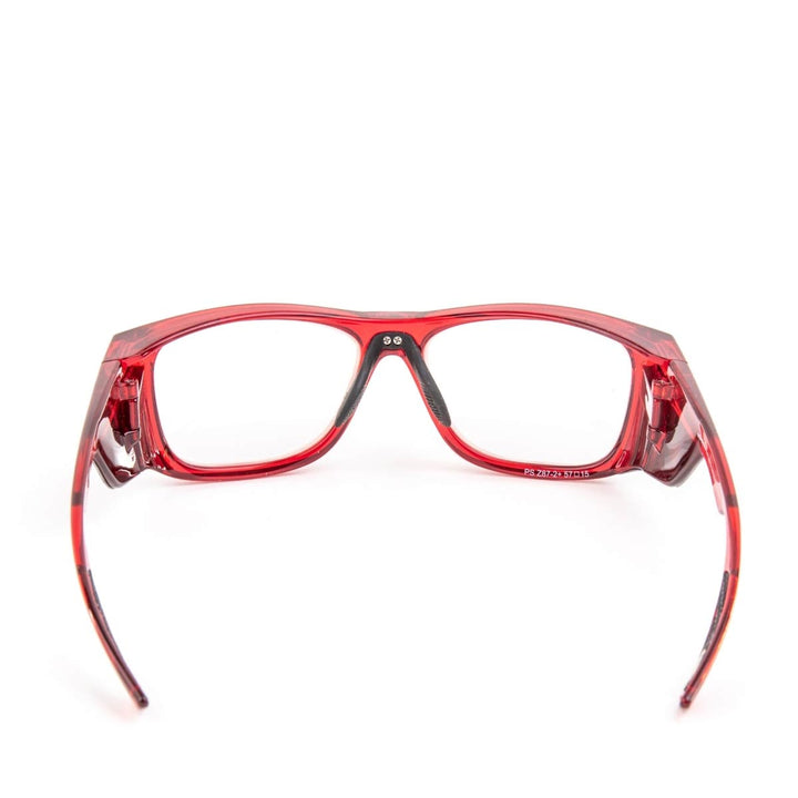 Hipster lead glasses crystal red rear view - safeloox