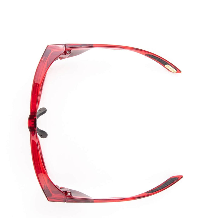Hipster lead glasses crystal red top view - safeloox