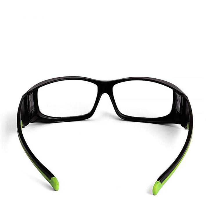 Model 17001 Fitover lead glasses in black green rear view - safeloox