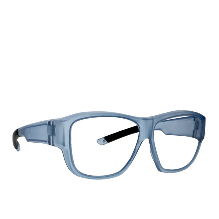 FitProtek Fitover Lead Glasses in blue side angle - safeloox