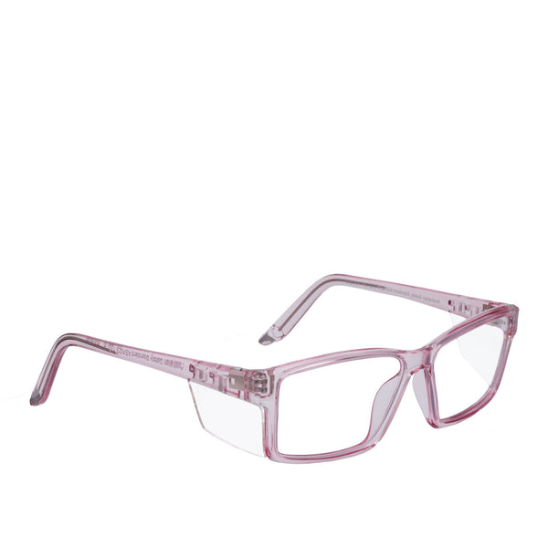 Twister safety eyewear in pink side view - safeloox
