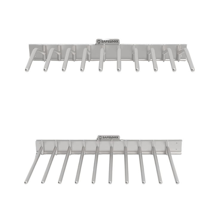 Wall mounted apron rack for 10 vest and skirts