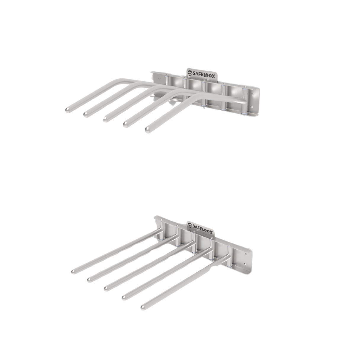Buy Stainless Steel Wall-Mounted Swivel Apron Rack for 5 Tops & Skirts ...