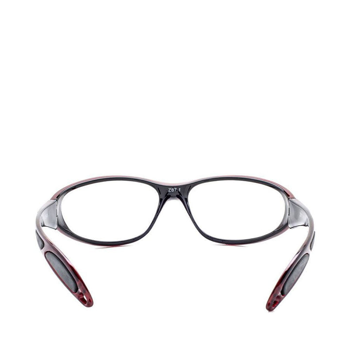 Model 208 lead glasses in red rear view - safeloox