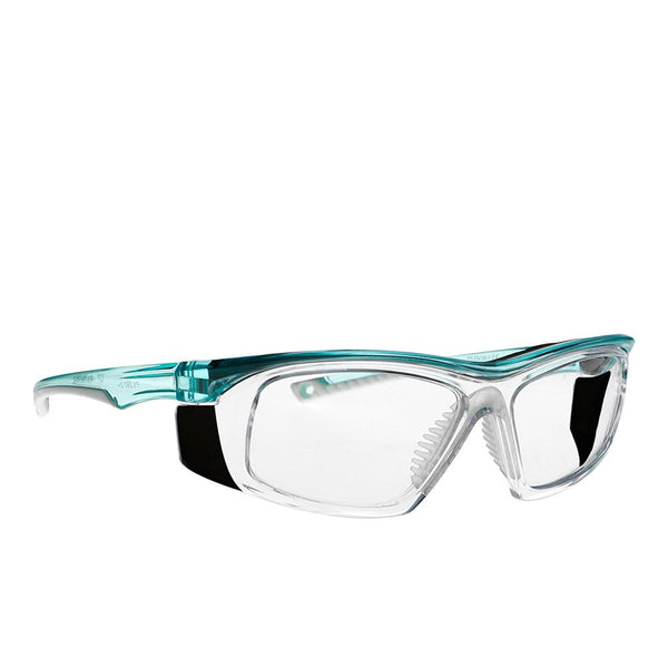 Astra lead glasses in teal side view - safeloox