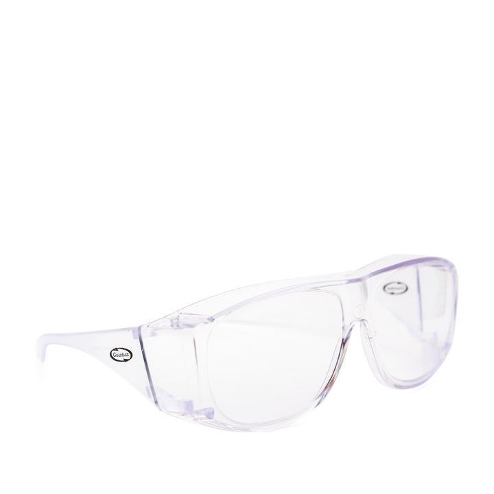 Guardian Splash Fitover Safety Glasses in clear and side view - safeloox