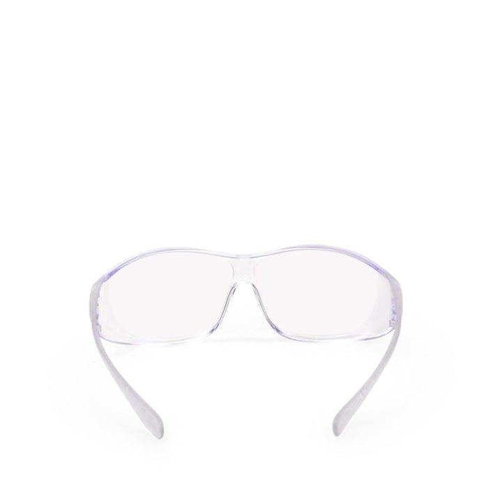 Lightguard medium fitover safety glasses in clear, rear view, from safeloox
