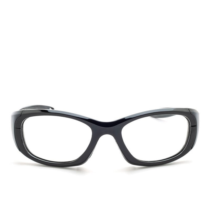 Maxx medium lead glasses in black front view - safeloox