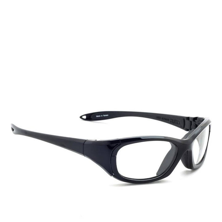 Maxx medium lead glasses in black side view - safeloox