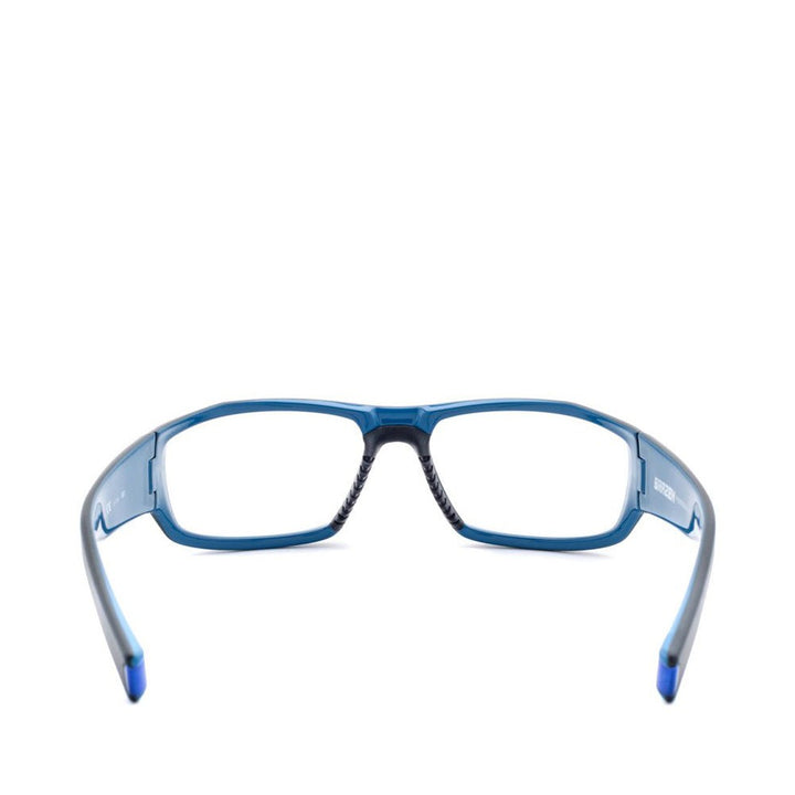 Nike Brazen lead glasses in matte black blue rear view - safeloox