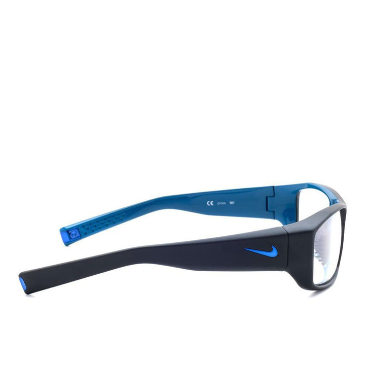 Nike Brazen lead glasses in matte black blue side view - safeloox