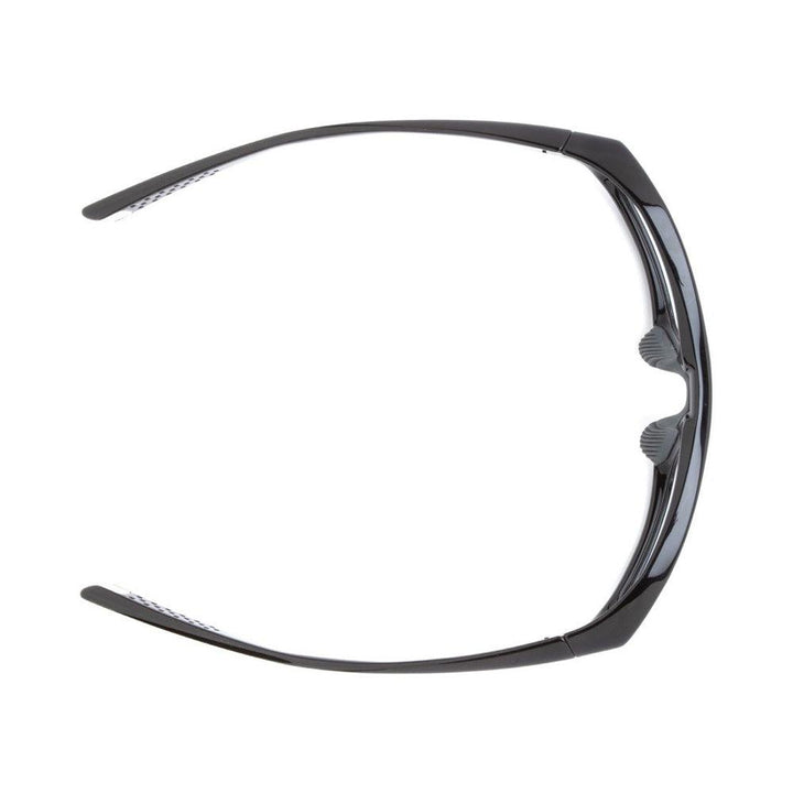 Nike Brazen lead glasses in shiny black top view - safeloox
