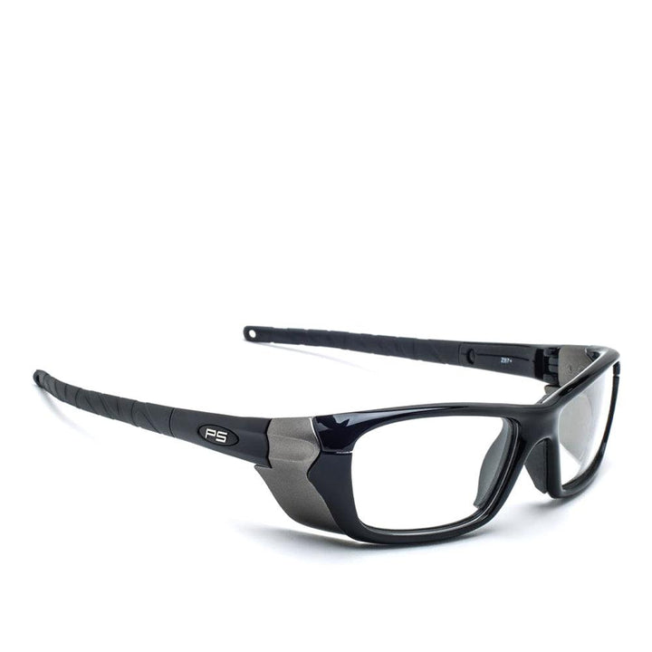 Model Q200 Lead Glasses in purple black view - safeloox
