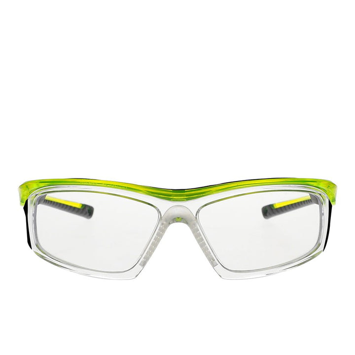 Astra lead glasses in neon green front view - safeloox