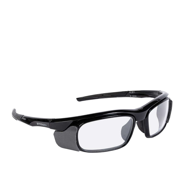 Blackstar lead glasses in black side view - safeloox