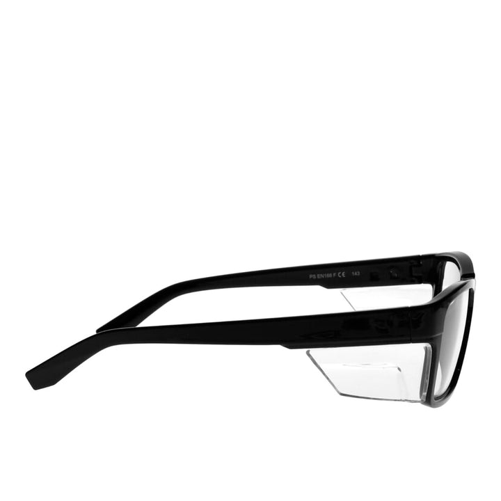 Dash splash safety glasses black side view - safeloox