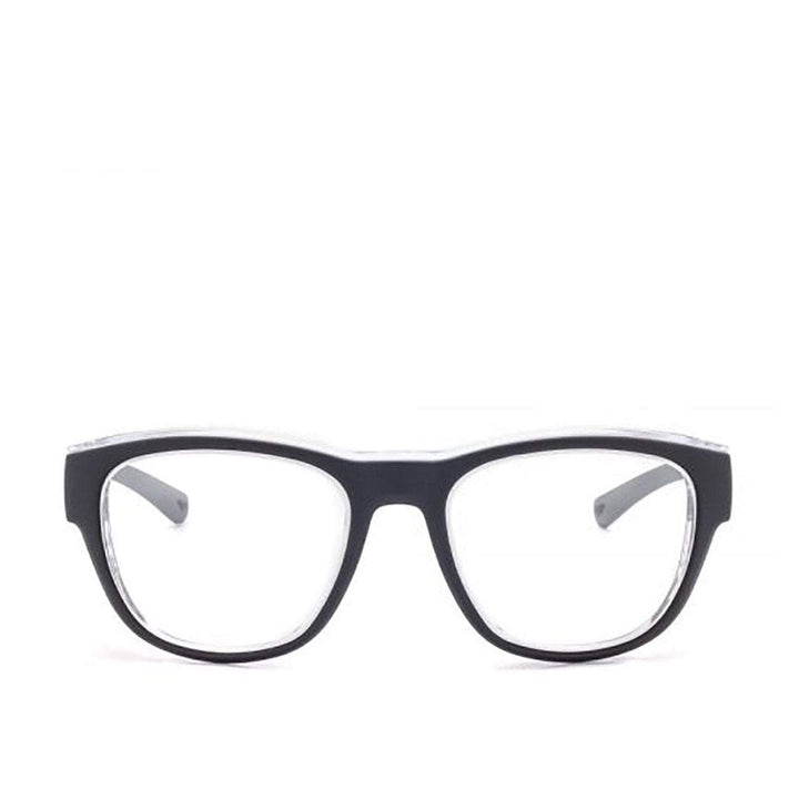 Flair lead glasses in black clear front view - safeloox