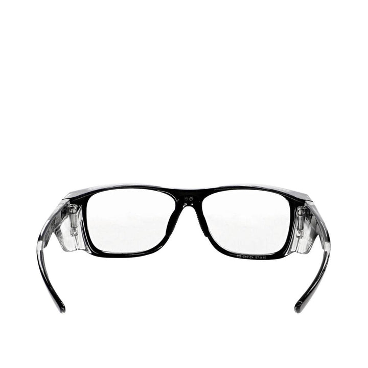 Hipster safety glasses in black rear view - safeloox