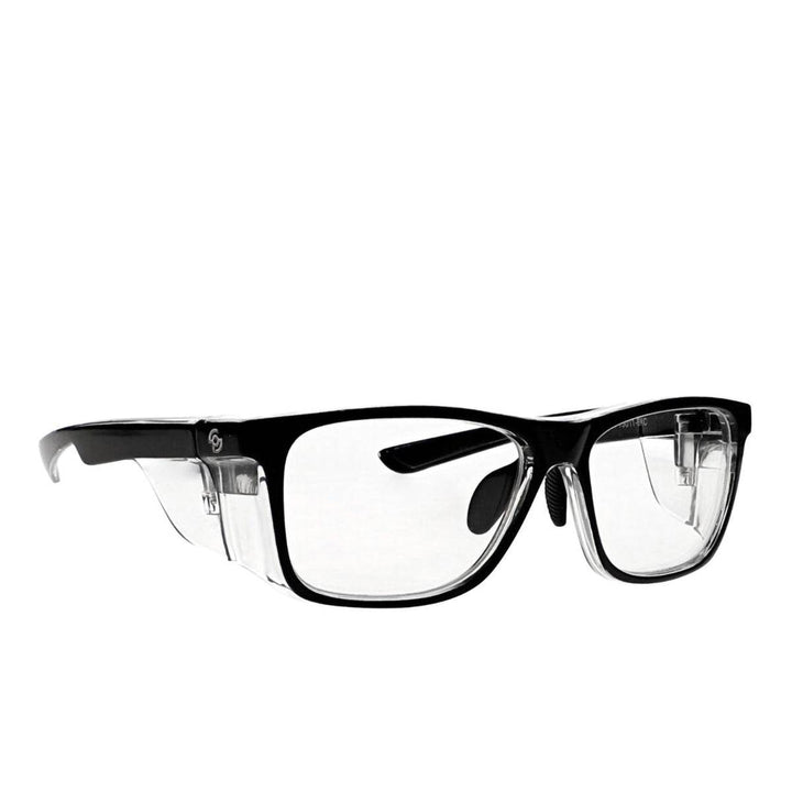 Hipster safety glasses in black side view - safeloox