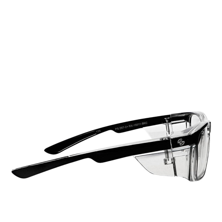 Hipster safety glasses in black side view - safeloox