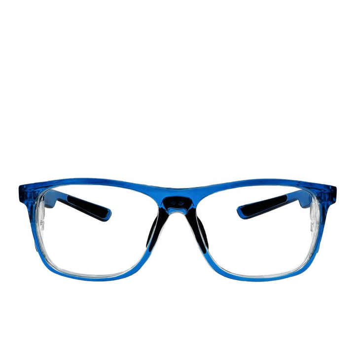Hipster safety glasses in crystal blue front view - safeloox
