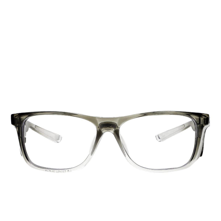 Hipster safety glasses in crystal grey front view - safeloox