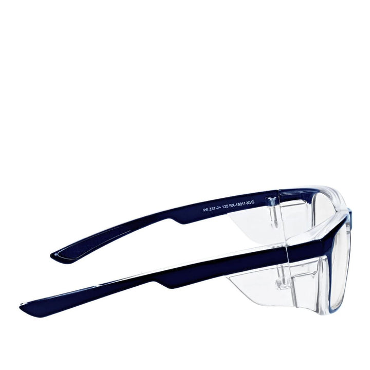 Hipster splash glasses in navy side view - safeloox