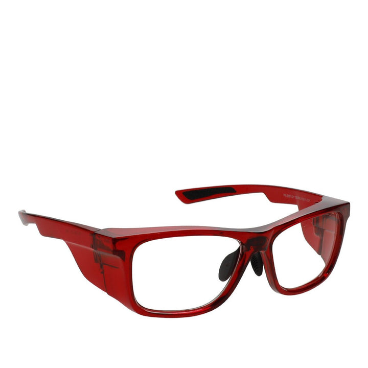 Hipster splash glasses in crystal red side view - safeloox