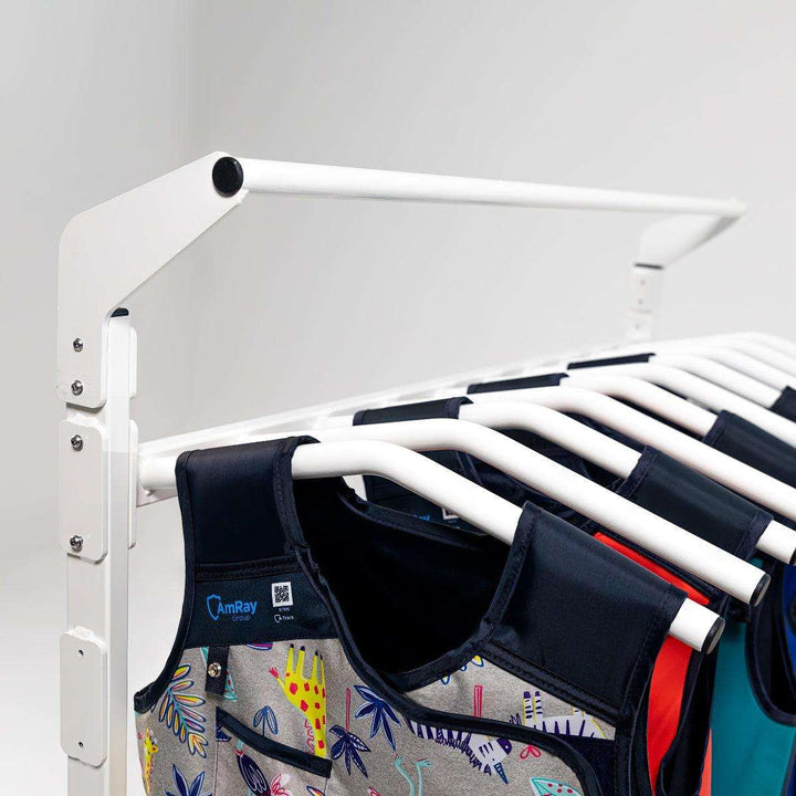 Mobile Lead Apron Rack for One-Piece Aprons - Top Half View