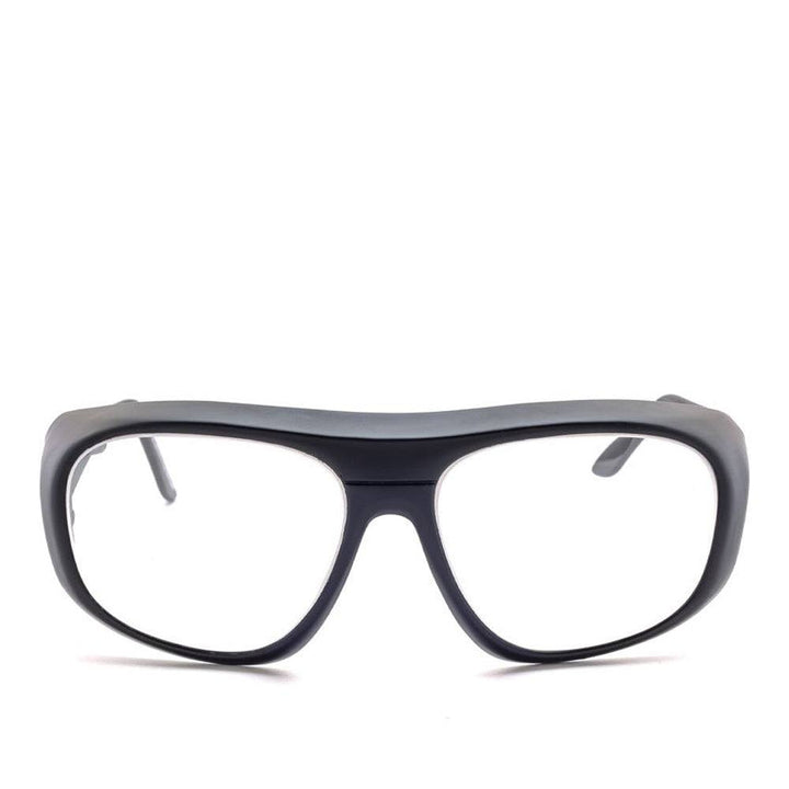 Model 38 fitover lead glasses in black front view - safeloox