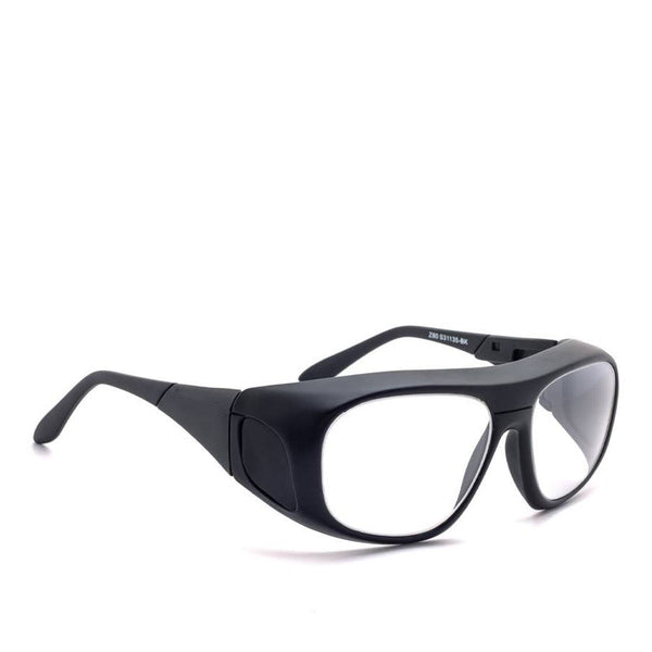 Model 38 fitover lead glasses in black side angle - safeloox