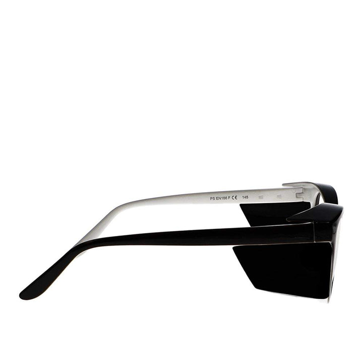 Nynx lead glasses in white black side view - safeloox