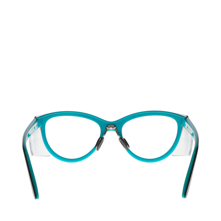 Nynx Splash Safety Glasses in black teal rear view - safeloox