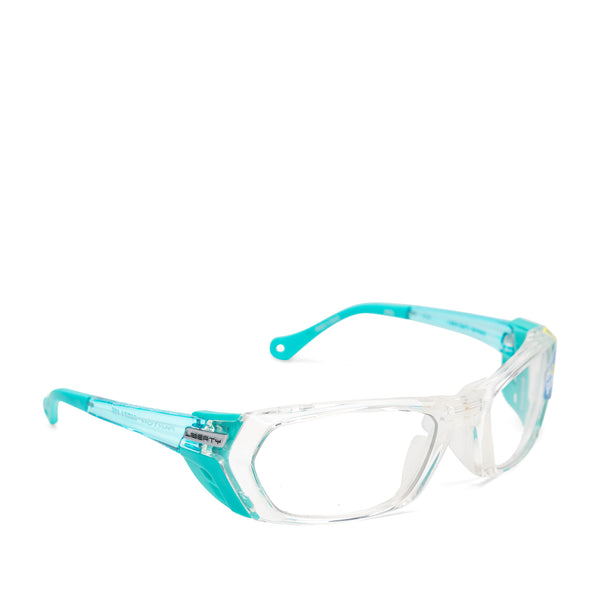 Panton Splash Safety Glasses Teal Side View - Safeloox