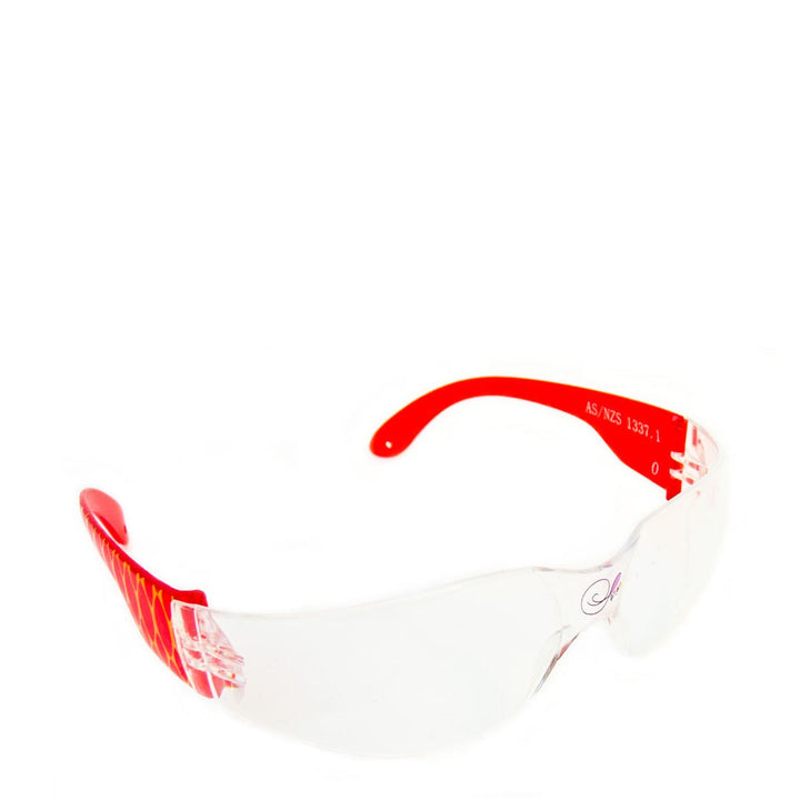 Wraparound Sando Safety Splash Glasses Fishscale Print Side View