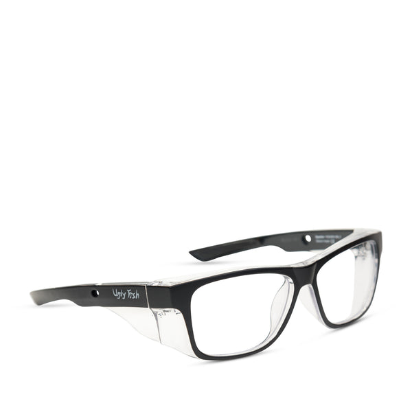 Sparkie Splash Safety Glasses in black side angle - safeloox