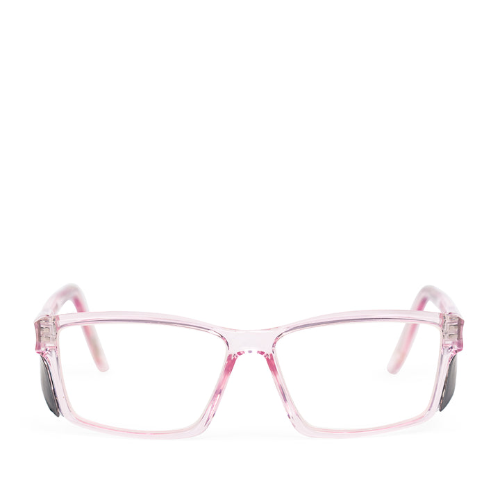Twister lead glasses in clear pink front view from safeloox