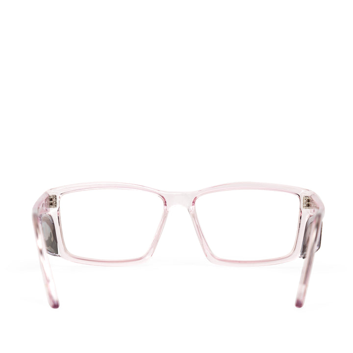 Twister lead glasses in clear pink rear view from safeloox