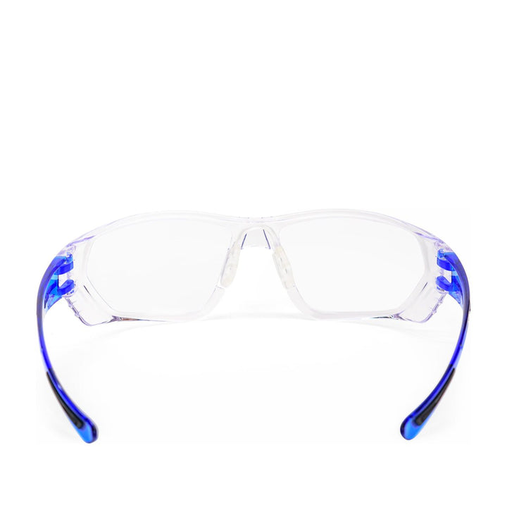 Wedgetail splash safety glasses in blue rear view - Safeloox