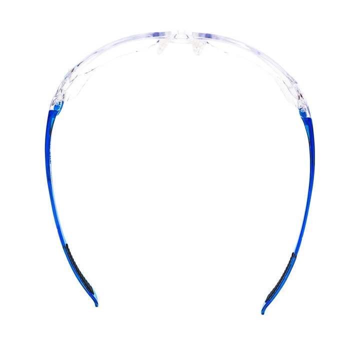 Wedgetail splash safety glasses in blue top view - Safeloox