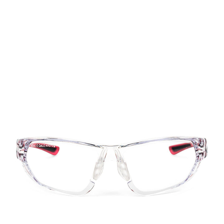Wedgetail splash safety glasses in burgundy front view - Safeloox