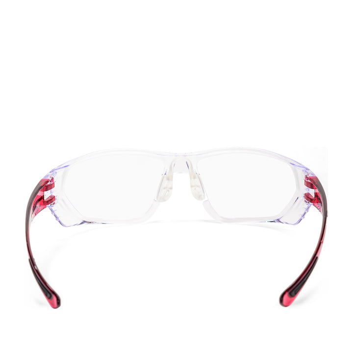 Wedgetail splash safety glasses in burgundy rear view - Safeloox