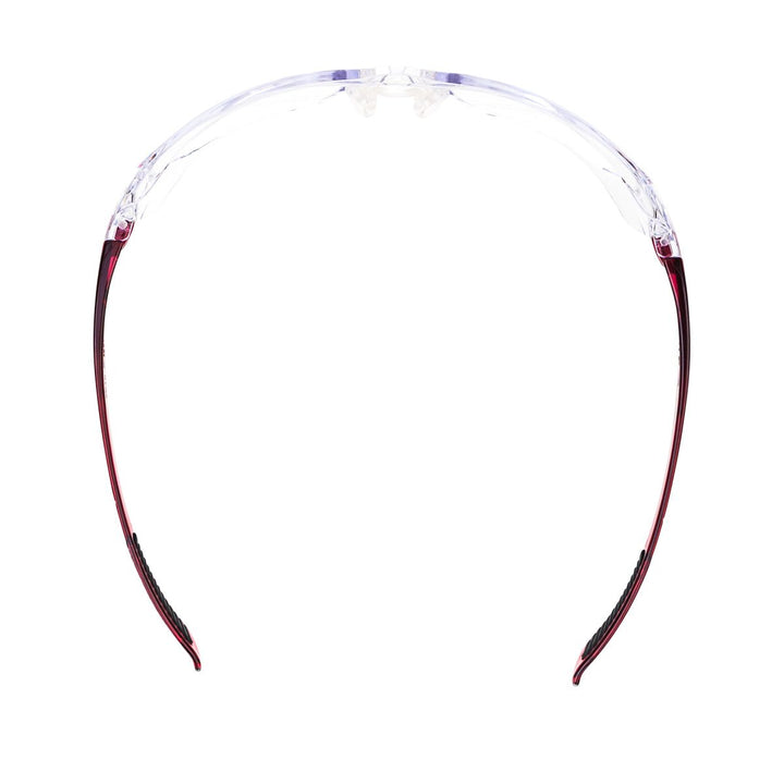 Wedgetail splash safety glasses in burgundy top view - Safeloox